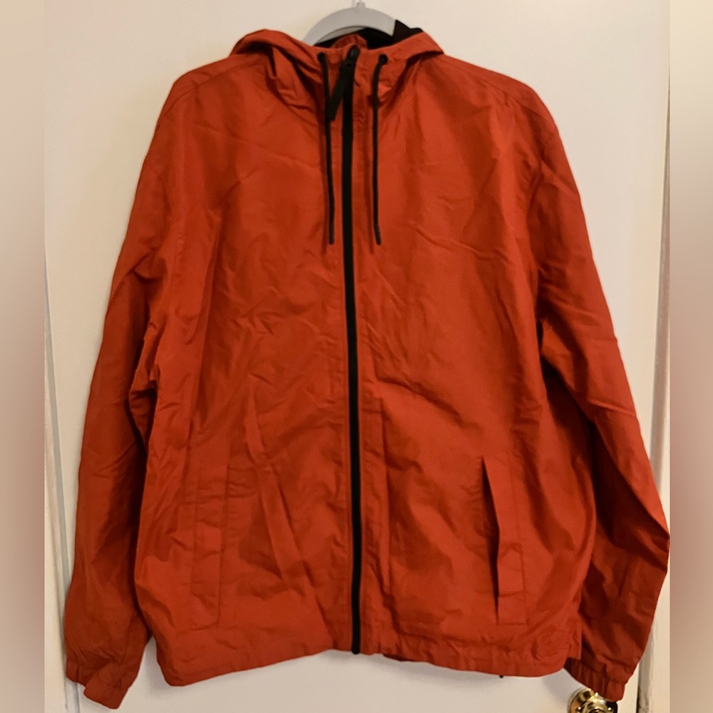 H&M [Mens] Nylon Windbreaker in Orange (Large)